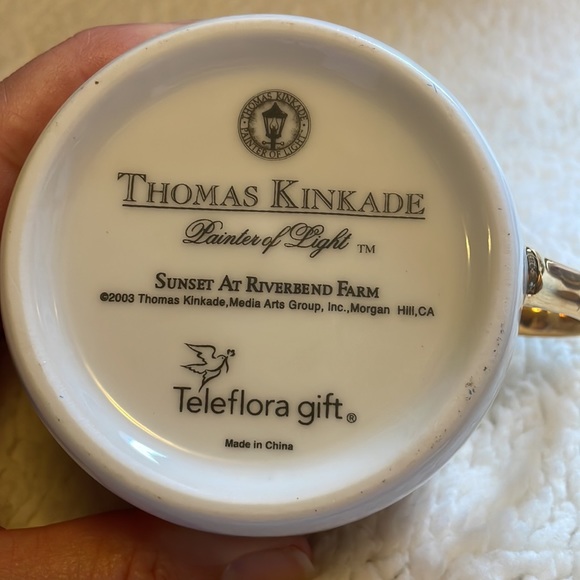 EUC Thomas Kincade. Sunset at Riverbend Farm. Cup and saucer. - Picture 3 of 7